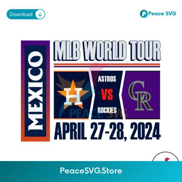 Retro 2024 Mlb World Tour Astros Vs Rockies Svg Cut File