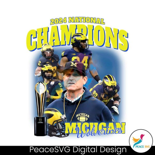 Retro 2024 National Championship Michigan Png High Resolution