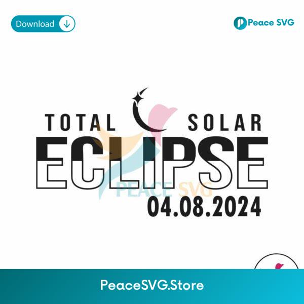 Retro 2024 Total Solar Eclipse Svg Clipart