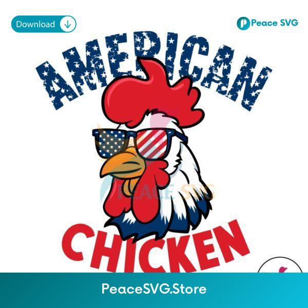 Retro American Chicken Usa Glasses Svg Instant Download