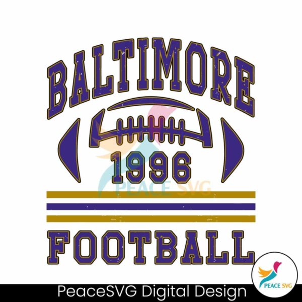 Retro Baltimore Football 1996 Svg Printable Design