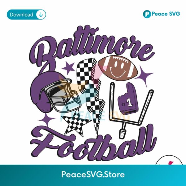 Retro Baltimore Football Helmet Logo Svg Digital Download