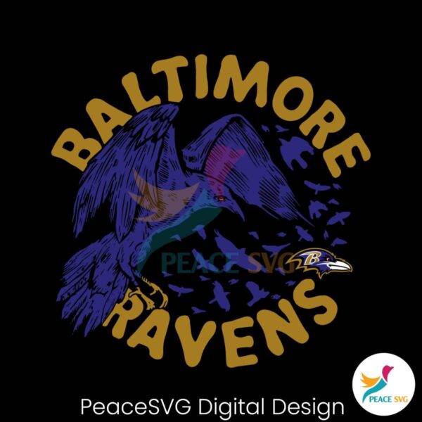 Retro Baltimore Ravens Svg Layered File