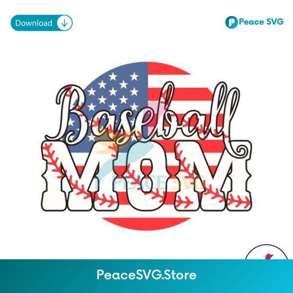 Retro Baseball Mom Usa Flag Svg Files For Cricut