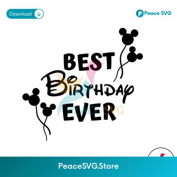 Retro Best Birthday Ever Mickey Balloons Png For Printing