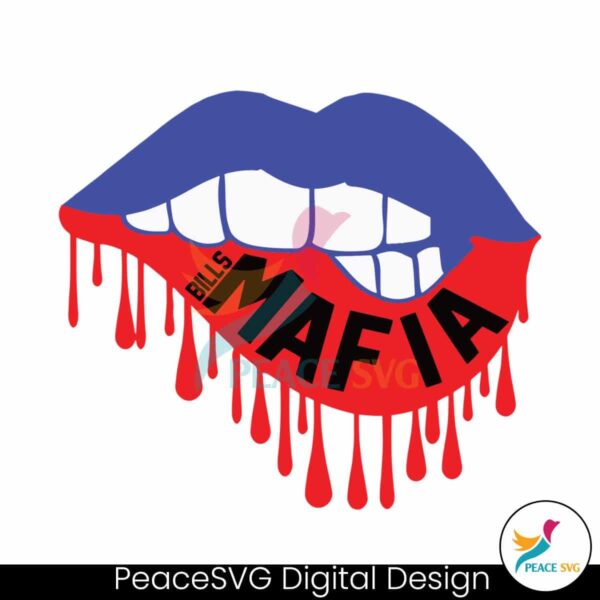 Retro Bills Mafia Lips Buffalo Football Svg Cut File