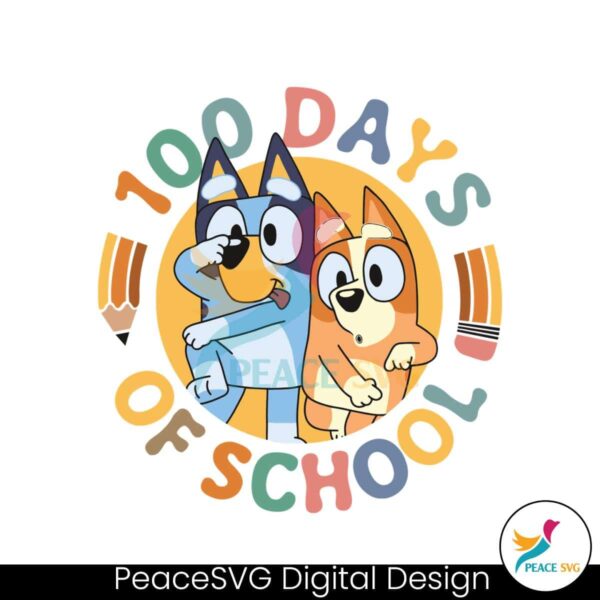Retro Bluey Bingo 100 Days Of School Svg For Vinyl Cutting