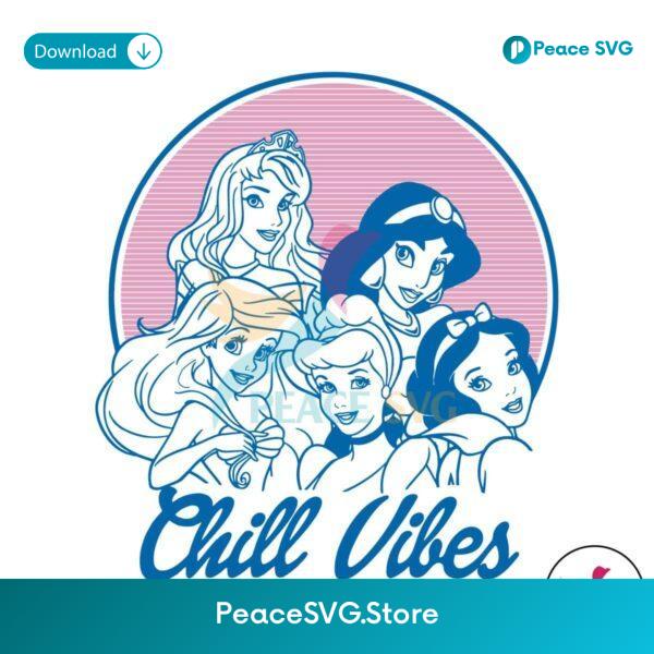 Retro Cinderella Disney Princess Chill Vibes Svg Clipart