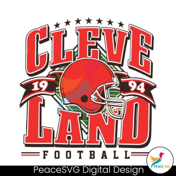 Retro Cleveland Football 1994 Svg Layered File