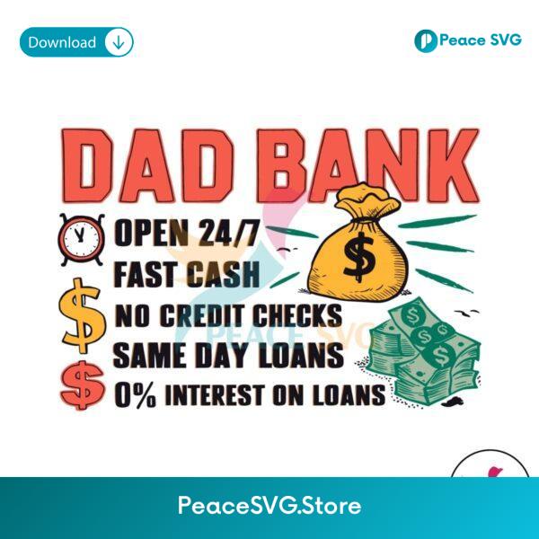 Retro Dad Bank Funny Dad Life Svg Vector File