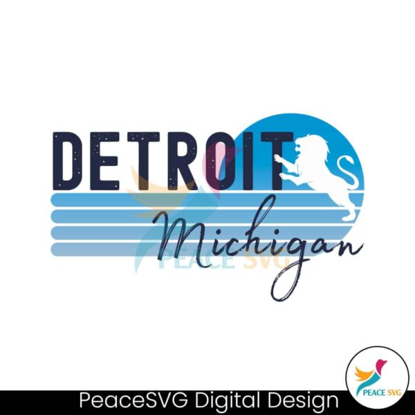 Retro Detroit Michigan Football Svg Instant Download
