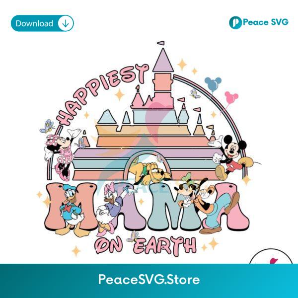Retro Disney Friends Happiest Mama On Earth Png Instant Download