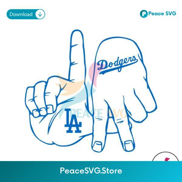 Retro Dodger Hands Los Angeles Baseball Svg Layered File
