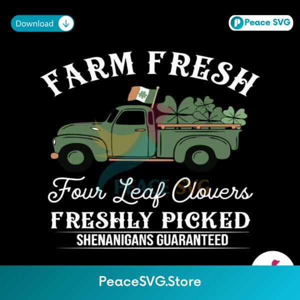 Retro Farm Fresh Four Leaf Clovers Svg Cut File