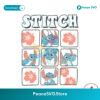 Retro Floral Stitch Disney Character Svg Vector File