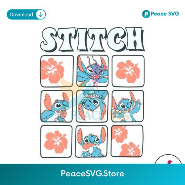 Retro Floral Stitch Disney Character Svg Vector File