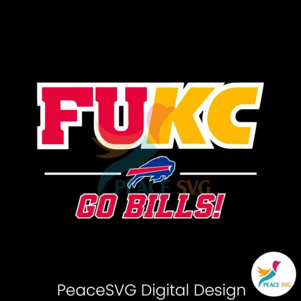 Retro Go Bills Fukc Logo Football Svg Printable Design