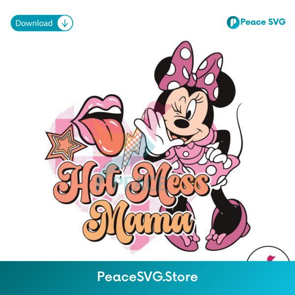 Retro Hot Mess Mama Minnie Mouse Svg Instant Download