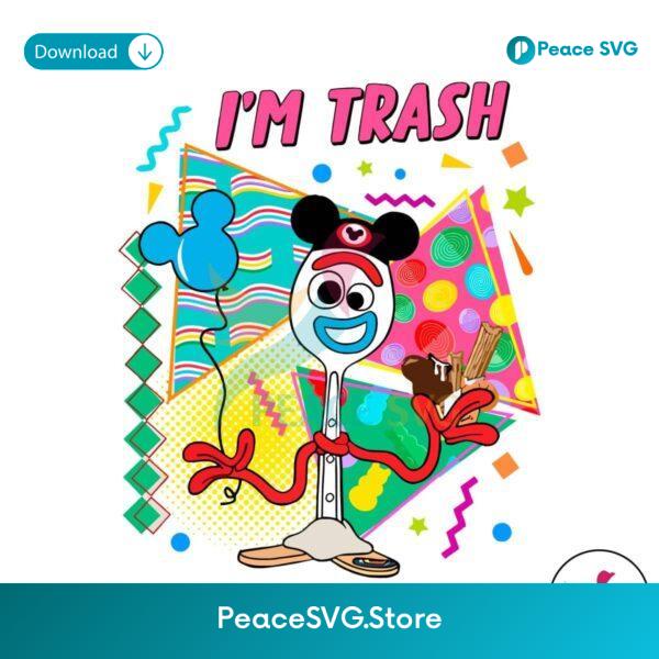 Retro Im Trash Forky Disney Toy Story Png Instant Download