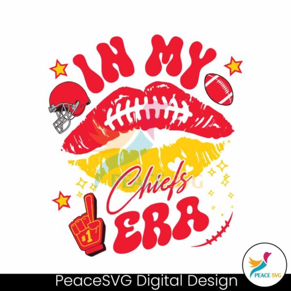 Retro In My Chiefs Era Football Lips Svg Vector File