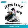 Retro Jesus Saves Playing Baseball Svg Clipart