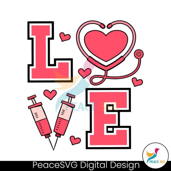 Retro Love Nurse Valentines Day Svg Files For Cricut