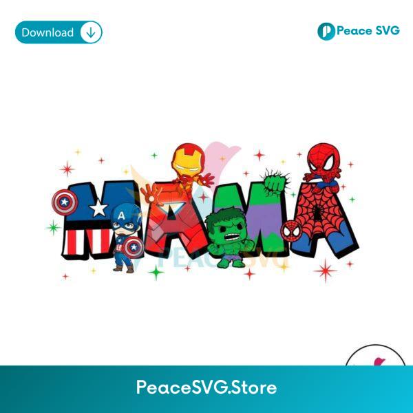 Retro Mama Superhero Cartoon Movie Png Digital Download
