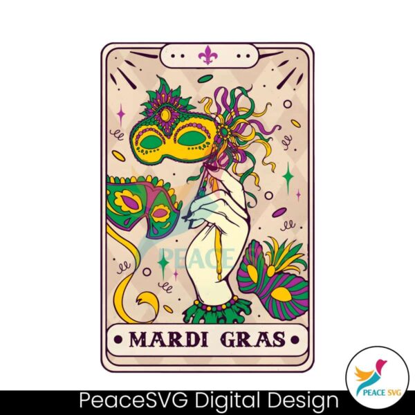 Retro Mardi Gras Tarot Card Png For Sublimation