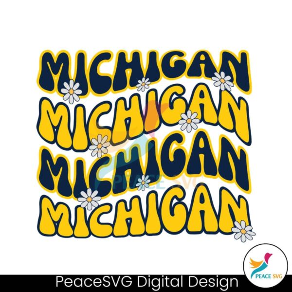 Retro Michigan Game Day Ncaa Football Svg Cricut Ready File