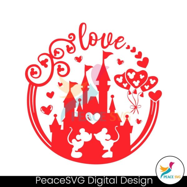 Retro Mickey Mouse Valentine Castle Svg Digital Download