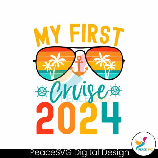Retro My First Cruise 2024 Svg Instant Download
