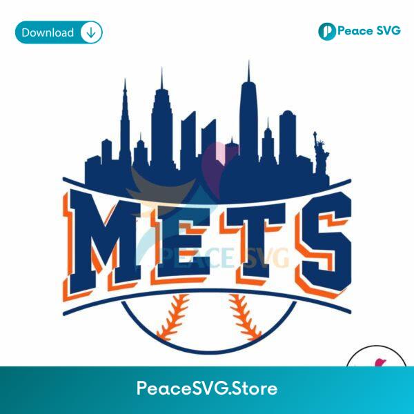 Retro New York Mets Baseball Skyline Svg Files For Cricut