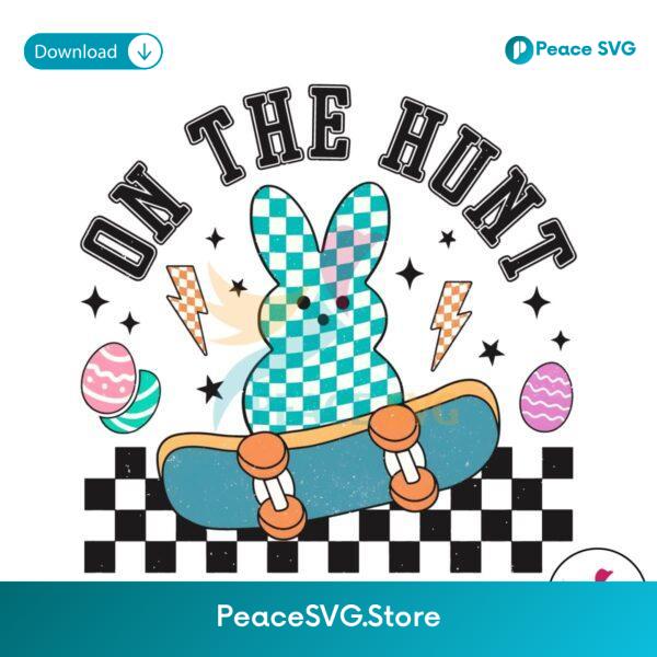 Retro On The Hunt Easter Bunny Png For Printing