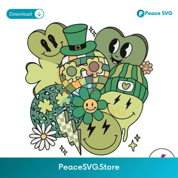 Retro Patricks Day Doodles Smiley Face Svg Files For Cricut