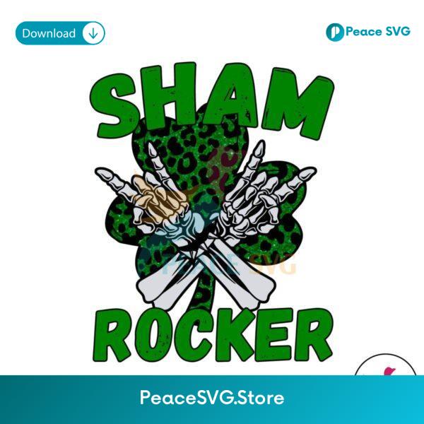 Retro Skeleton Hand Shamrocker Svg Instant Download
