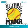 Retro Softball Mama Baseball Checkered Svg Cut File
