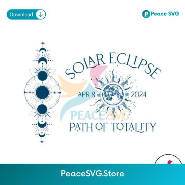 Retro Solar Eclipse 2024 Path Of Totality Svg Clipart