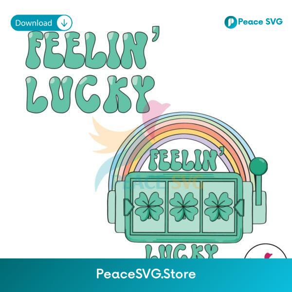Retro St Patricks Day Felllin Lucky Rainbow Svg Vector File