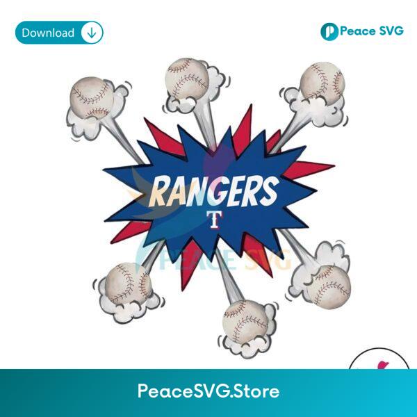 Retro Texas Rangers Baseball Pow Png Digital Download