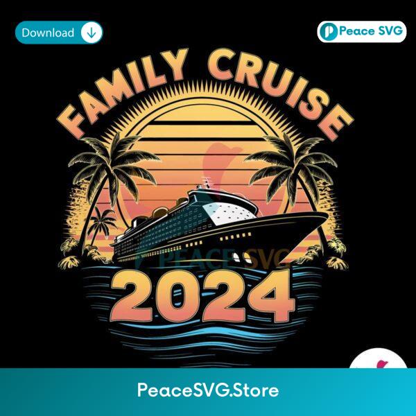 Retro Vacation Family Cruise 2024 Png High Resolution