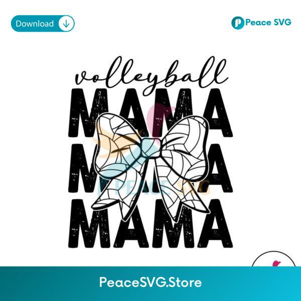 Retro Volleyball Mama Bow Png Printable File