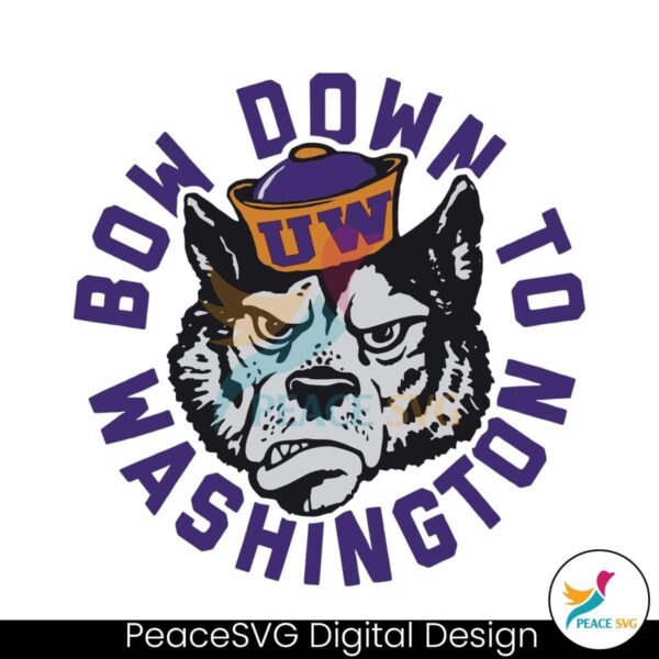 Retro Washington Huskies Bow Down Svg Cut File