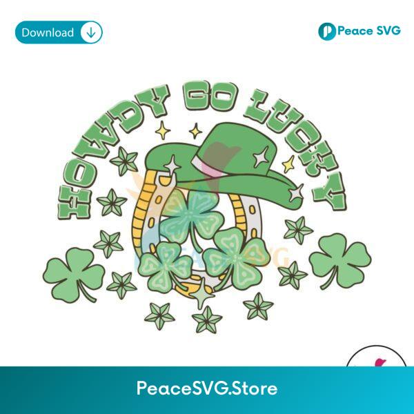 Retro Western Howdy Go Lucky Svg Instant Download