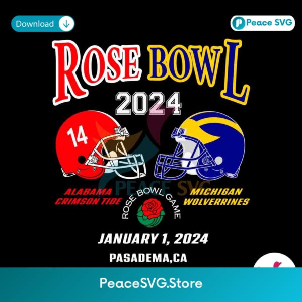 Rose Bowl 2024 Alabama Vs Michigan Football Svg Vector File