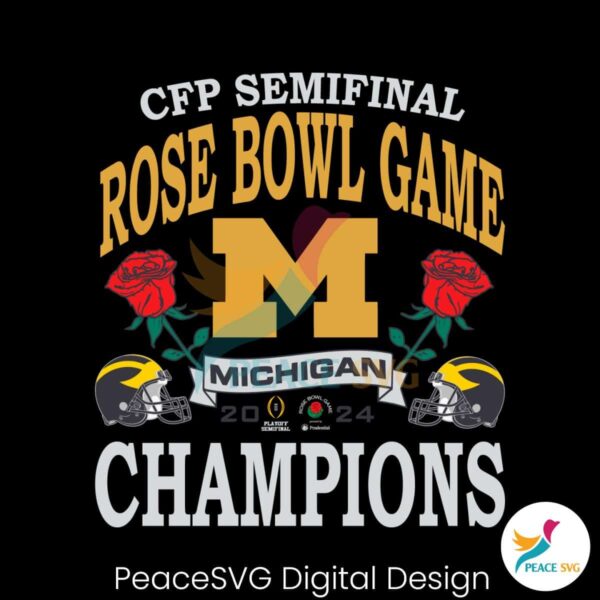 Rose Bowl Champions Michigan Wolverines Svg Clipart