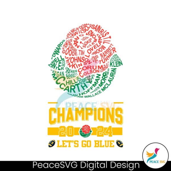 Rose Bowl Game Champions 2024 Michigan Svg Printable Design