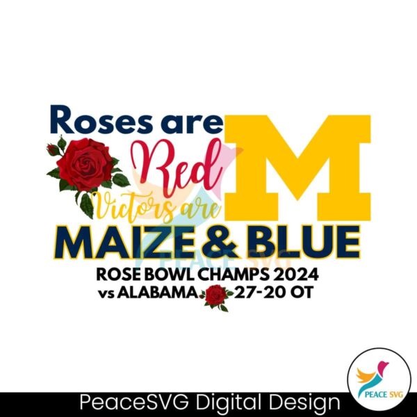 Roses Are Red Victors Are Maize And Blue Svg Clipart