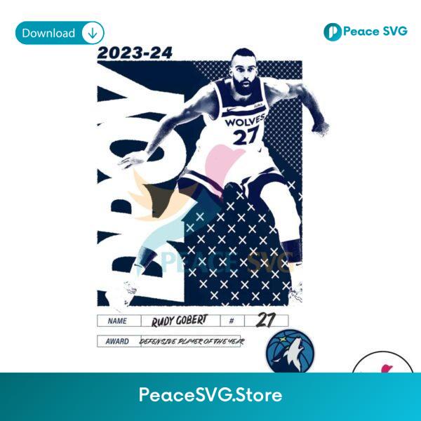 Rudy Gobert 2024 Defensive Player Of The Year Png Instant Download
