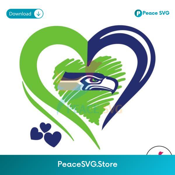 Seattle Seahawks Heart Logo Nfl Team Svg Printable Design