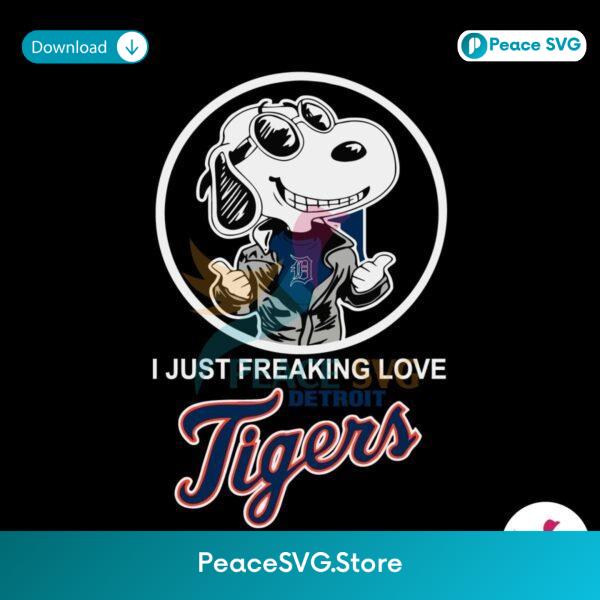 Snoopy I Just Freaking Love Detroit Tigers Svg Layered File